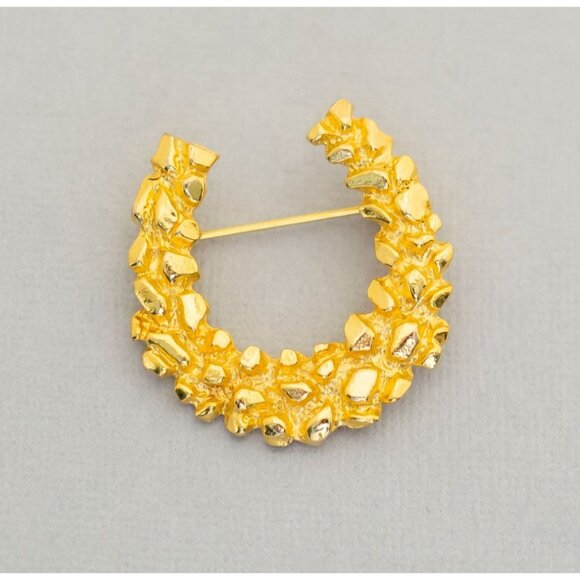 Golden horseshoe vintage brooch (C5) - Picture 1 of 2